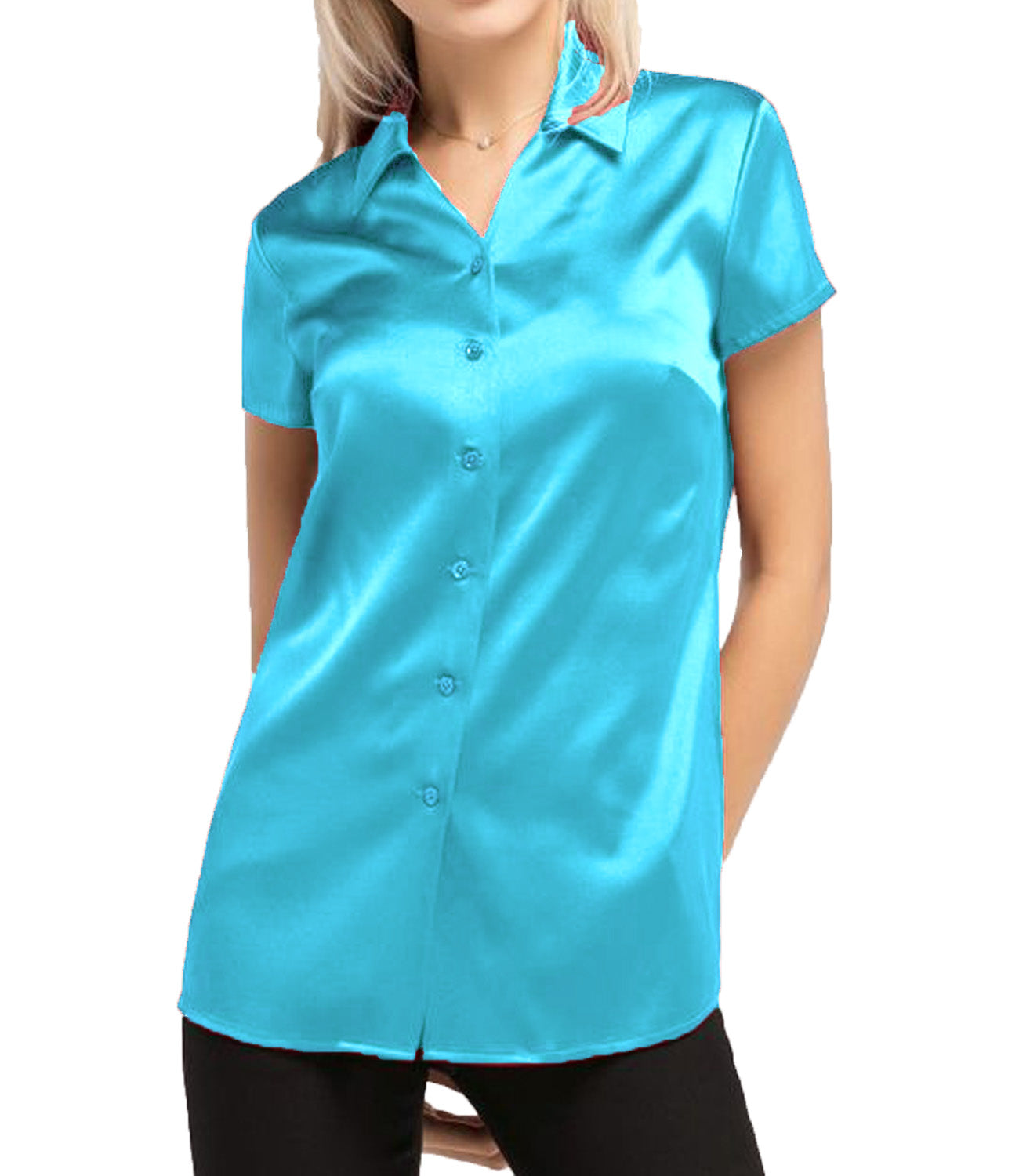 Satin Short Sleeve Shirt S118 - Regular Size 3