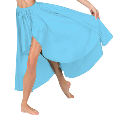 Satin High Low Asymmetrical Skirt  Ballet Dance Skirt S73-Regular Size 3