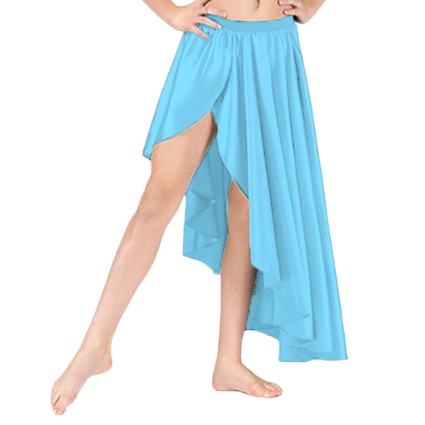 Belly Dance Satin Skirt Ballet Asymmetrical skirt S72 - Regular Size 3