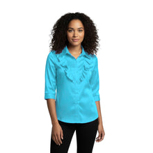 Light Coral Satin Vintage Style Button Down, soft retro top.