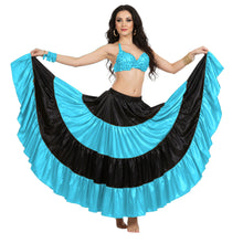 Satin 25 Yd 4 Tier Multi Color Skirt | Belly Dance Flow S-5XL S5