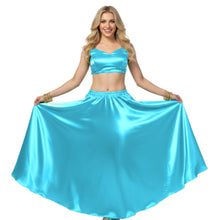 Satin Half Circle Belly Dance Skirt | Elegant Flow S-3XL | 41 Colors S9