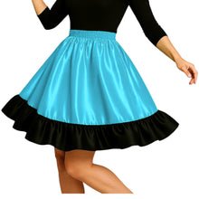 Satin Mini Skirt w/ Black Frill | Party Wear S-3XL | 41 Colors S41