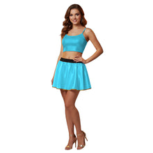 Satin Mini Skirt w/ Gold Trim | Party Wear S-3XL | 41 Colors S12