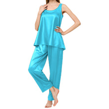 Satin Nightwear Top + Palazzo Set | Luxury Pajamas S-3XL | 41 Colors S21