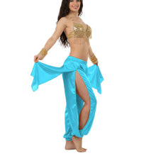 Satin Harem Pants w/ Side Slit | Belly Dance Flow S-3XL | 41 Colors S144
