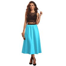 Satin Belly Dance Midi Skirt | Elegant Flow Costume S-3XL | 41 Colors S24