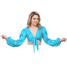 Violet Red Satin Belly Dance Choli, striking ruffle top.