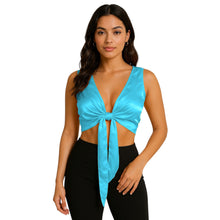 Violet Red Satin Sleeveless Belly Dance Choli, striking ruffle top.