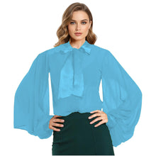 Chiffon Button Down Shirt | Sheer Blouse S-5XL | 30 Colors C47
