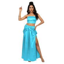 Satin Side Cut Draped Skirt | High Slit Flow Maxi S-3XL | 41 Colors S42