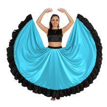 Satin 16 Yard Full Circle Skirt Black Frill | Pro Flow S-3XL S58