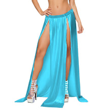 Satin Maxi Skirt Front Slit | Full Length Party Wear S-3XL S96