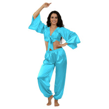 Satin Belly Dance Harem & Top Set | Full Costume S-3XL | 41 Colors S51