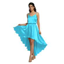 Violet Red Satin Asymmetrical Skirt, striking formal maxi.