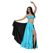 Satin Half Circle Skirt w/ Frill | Elegant Dance Flow S-3XL | 41 Colors S52