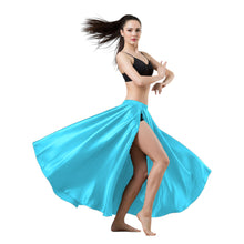 Satin Full Circle Skirt | Side Cut Belly Dance Flow S-3XL | 41 Colors S93