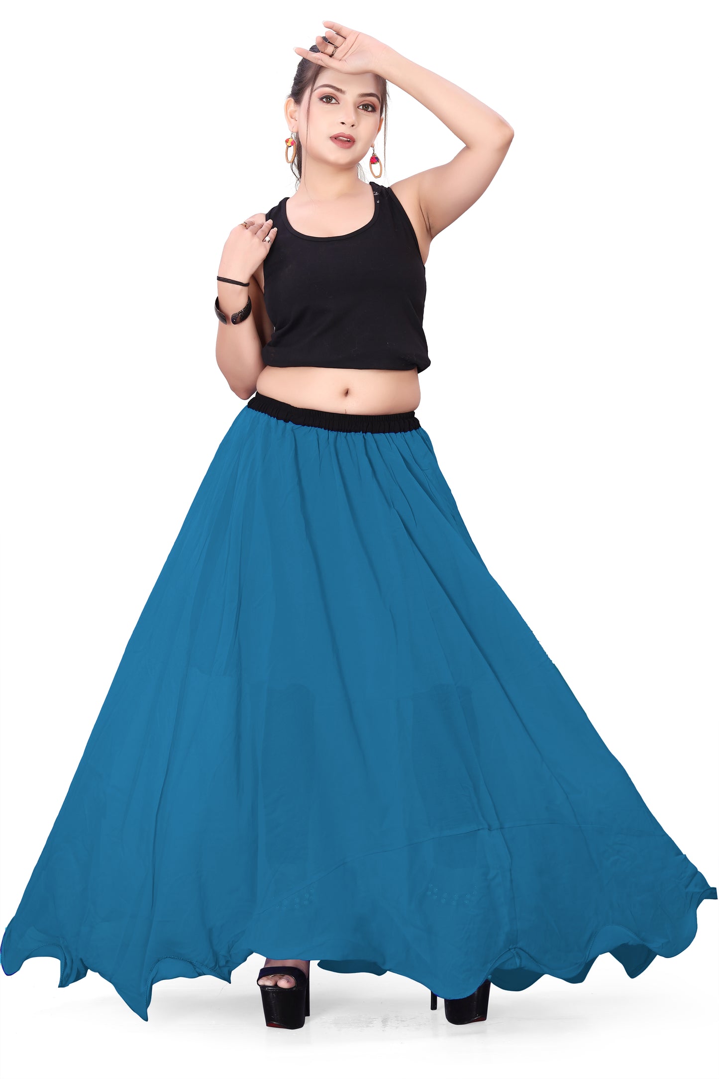 Chiffon Half Circle Belly Dance Skirt C13- Regular Size 2