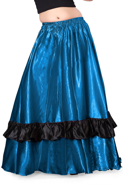 Belly Dance Satin Full Circle Skirt With Frill S33-Regular Size 3