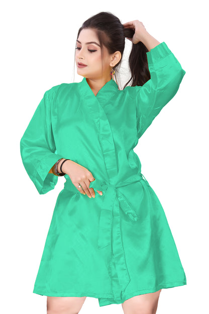 Satin Night Wear Bathrobe For Women S104-Regular Size 1