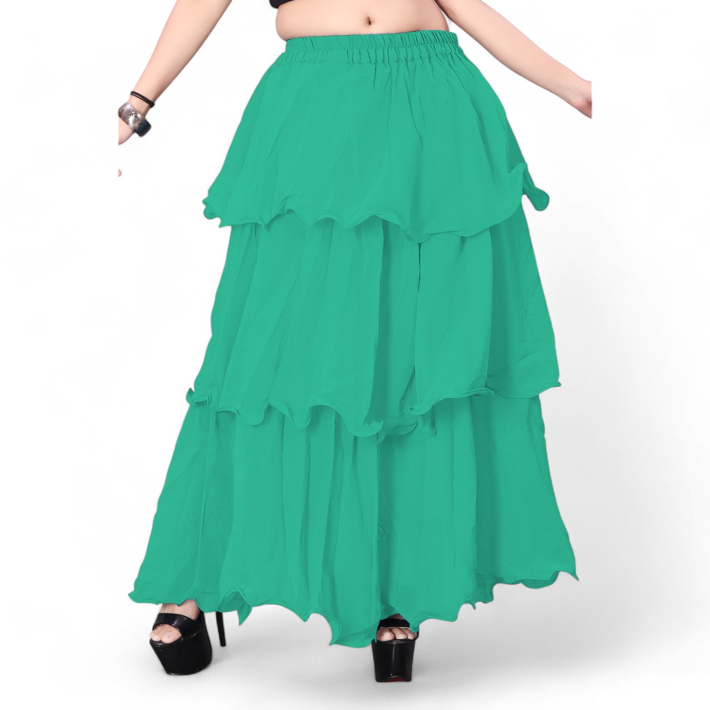 Chiffon 3 Layer Belly Dance Skirt C3- Regular Size 2