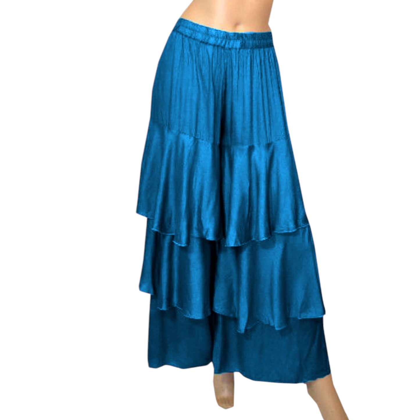 Satin Belly Dance 3 Layer Satin Palazzo Pants S97 - Regular Size 3