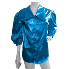 Button Down shirt Fancy Satin  shirt S90 - Regular Size 3