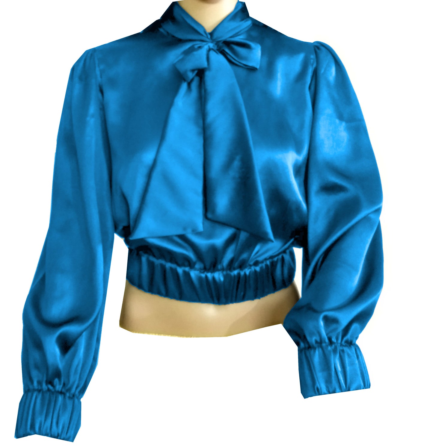 satin bow shirt S27  - Regular Size 3