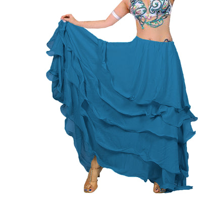 Chiffon 5 layer Belly Dance Skirt C25  - Regular Size 2