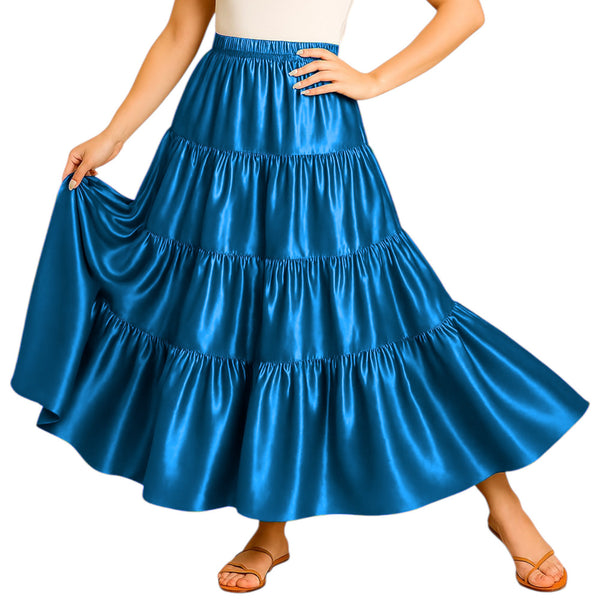 Ultimate Satin 32 Yard 4 Tier Skirt | Pro Belly Dance S-3XL S30