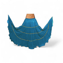 16 Yard 4-Tier Belly Dance Skirt with Gold Trim | Tribal Fusion Gypsy C5