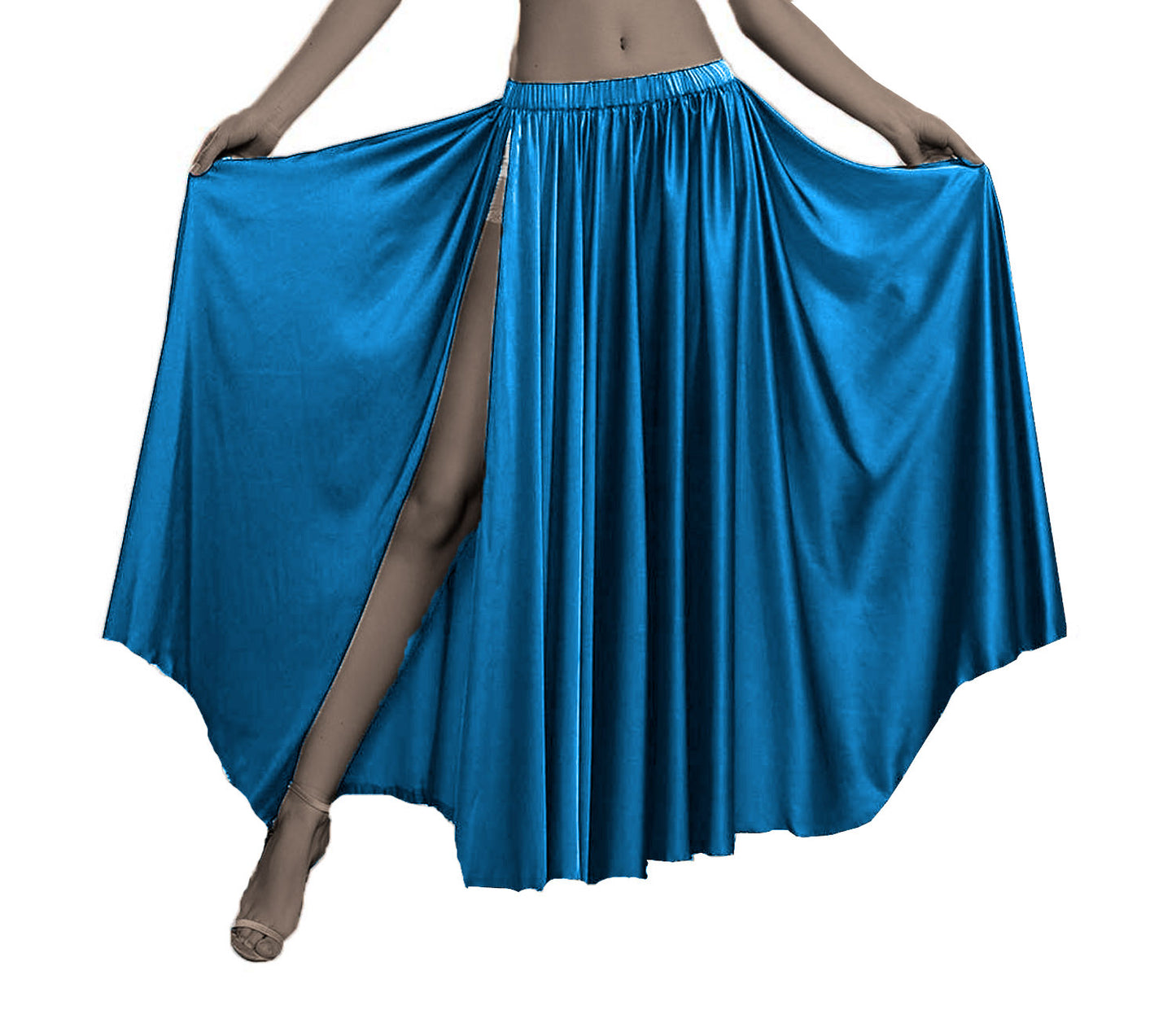 Belly Dancing Skirt Full Circle Skirt One Slit S93 - Regular Size 3