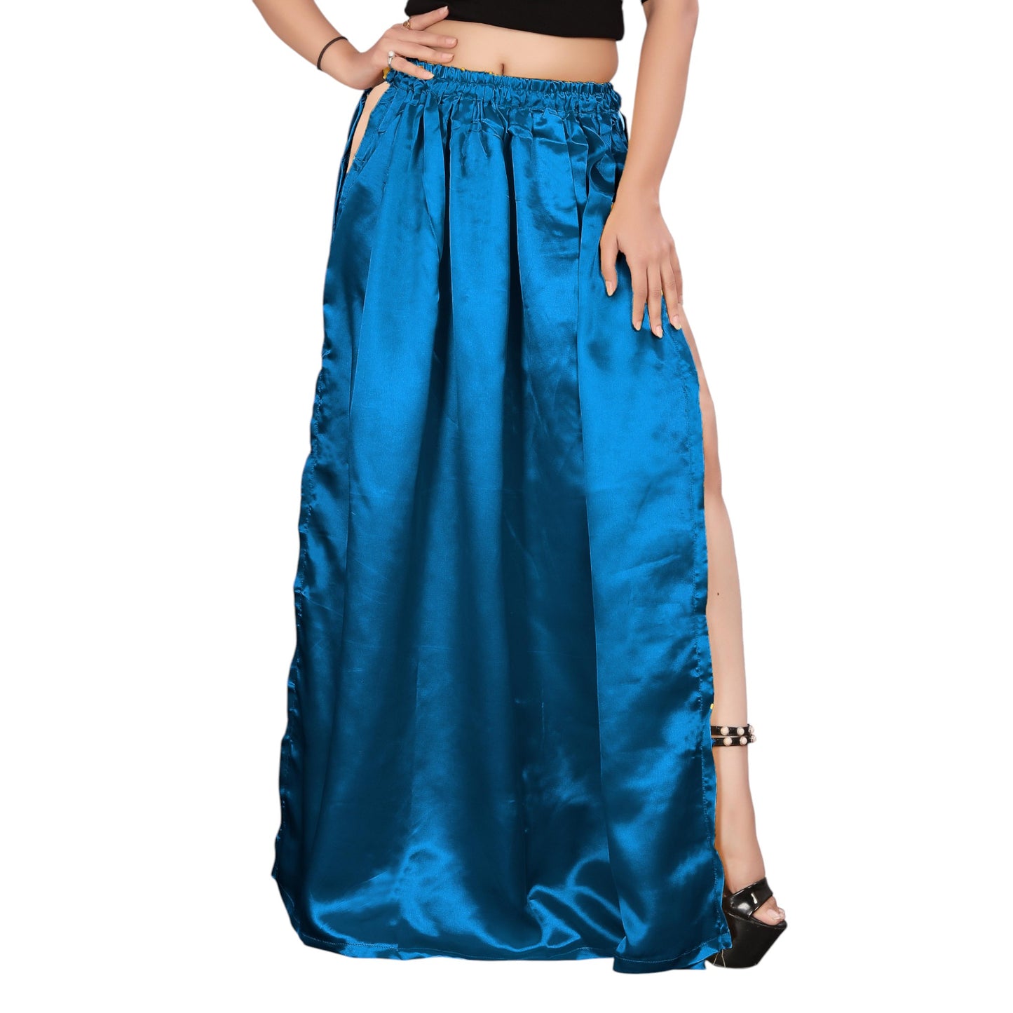 Satin Side Cut Belly Dance Skirt S1 -Regular Size 3