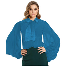Chiffon Button Down Shirt | Sheer Blouse S-5XL | 30 Colors C47