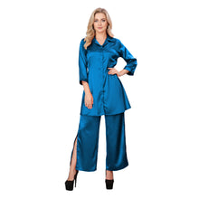 Light Coral Satin Shirt & Palazzo Set, soft matching outfit.