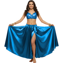 Satin Half Circle Dance Skirt | Side Slit Flow S-3XL | 41 Colors S15