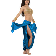 Satin Harem Pants w/ Side Slit | Belly Dance Flow S-3XL | 41 Colors S144