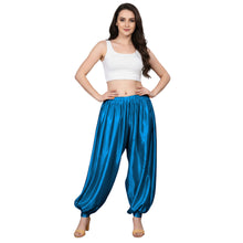 Pista Green Satin Boohoo Harem Pants, pastel dance trousers.
