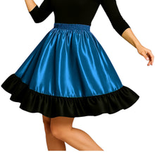 Satin Mini Skirt w/ Black Frill | Party Wear S-3XL | 41 Colors S41