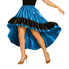Satin Asymmetrical Dance Skirt Frill | High-Low Flow S-3XL S48
