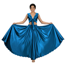 Violet Red Satin Skirt Set, striking dance costume.