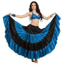 Satin 25 Yd 4 Tier Multi Color Skirt | Belly Dance Flow S-5XL S5