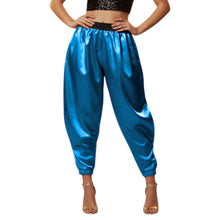 Satin Tapered Party Pants • Plus Size Elastic Waist Trousers • Women's Elegant Night Out Bottoms  S145