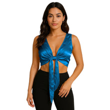 Pista Green Satin Sleeveless Ruffle Top, pastel performance choli.