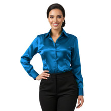 Satin Long Sleeve Button Down Shirt | Elegant Blouse S-3XL | 41 Colors S81