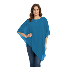 Chiffon Round Neck Fancy Top | Dressy Blouse S-5XL | 30 Colors C59