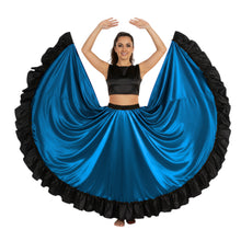 Satin 16 Yard Full Circle Skirt Black Frill | Pro Flow S-3XL S58