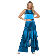 Satin 3-Layer Palazzo Pants | Wide Leg Party Trousers S-3XL | 41 Colors S97