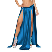 Satin Maxi Skirt Front Slit | Full Length Party Wear S-3XL S96