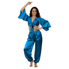 Satin Belly Dance Harem & Top Set | Full Costume S-3XL | 41 Colors S51